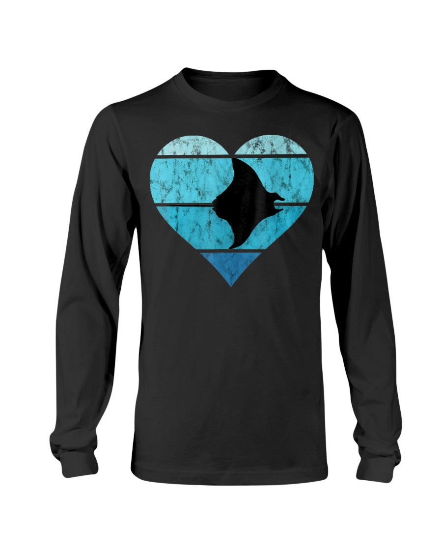 Stingray Manta Ray Retro Vintage Ocean Water Animal Heart Sweatshirt & Hoodie