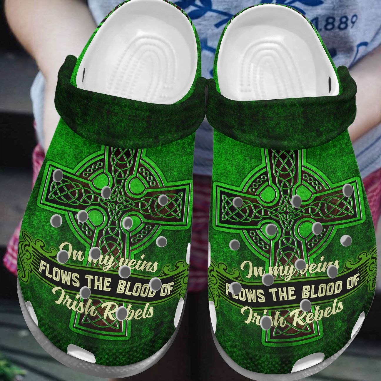 Irish Personalize Clog, Custom Name, Text, Fashion Style For Women, Men, Kid, Print 3D In My Veins