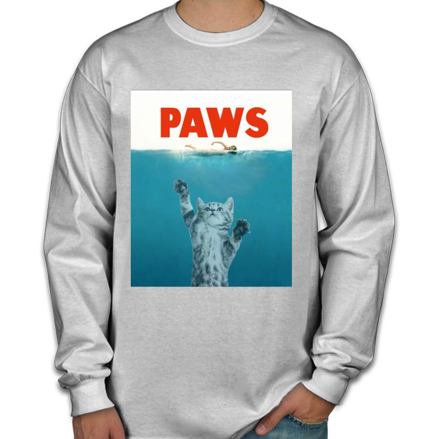 Paws – Cat Kitten Meow Parody T Shirt Men Long Sleeve Shirt