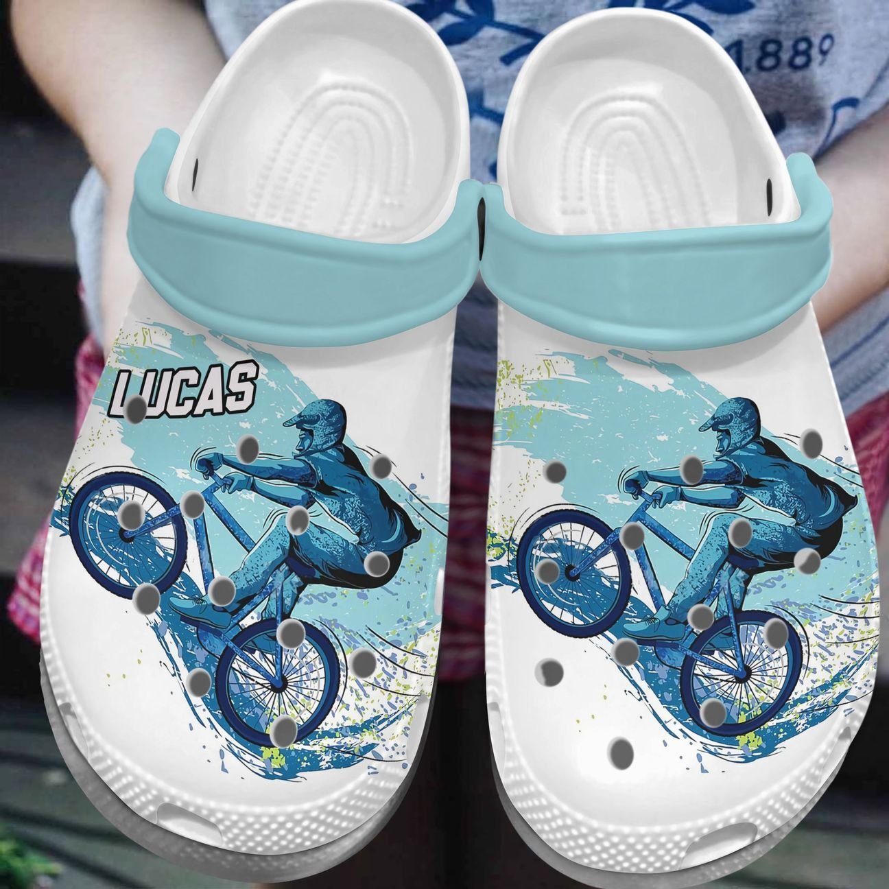 Cycling Personalized Clog, Custom Name, Text, Color, Number Fashion Style For Women, Men, Kid, Print 3D