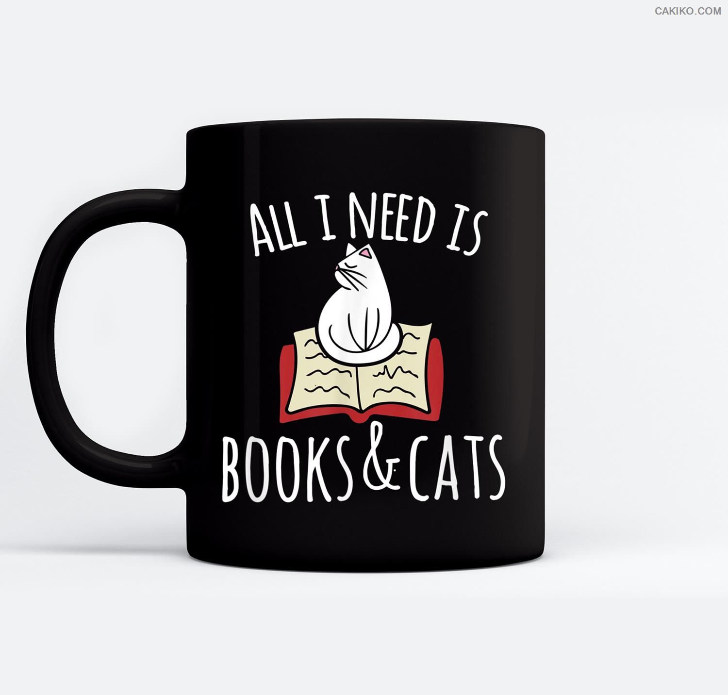 All I Need Is Books &Amp; Cats Books And Cats Art Ceramic Coffee Black Mugs