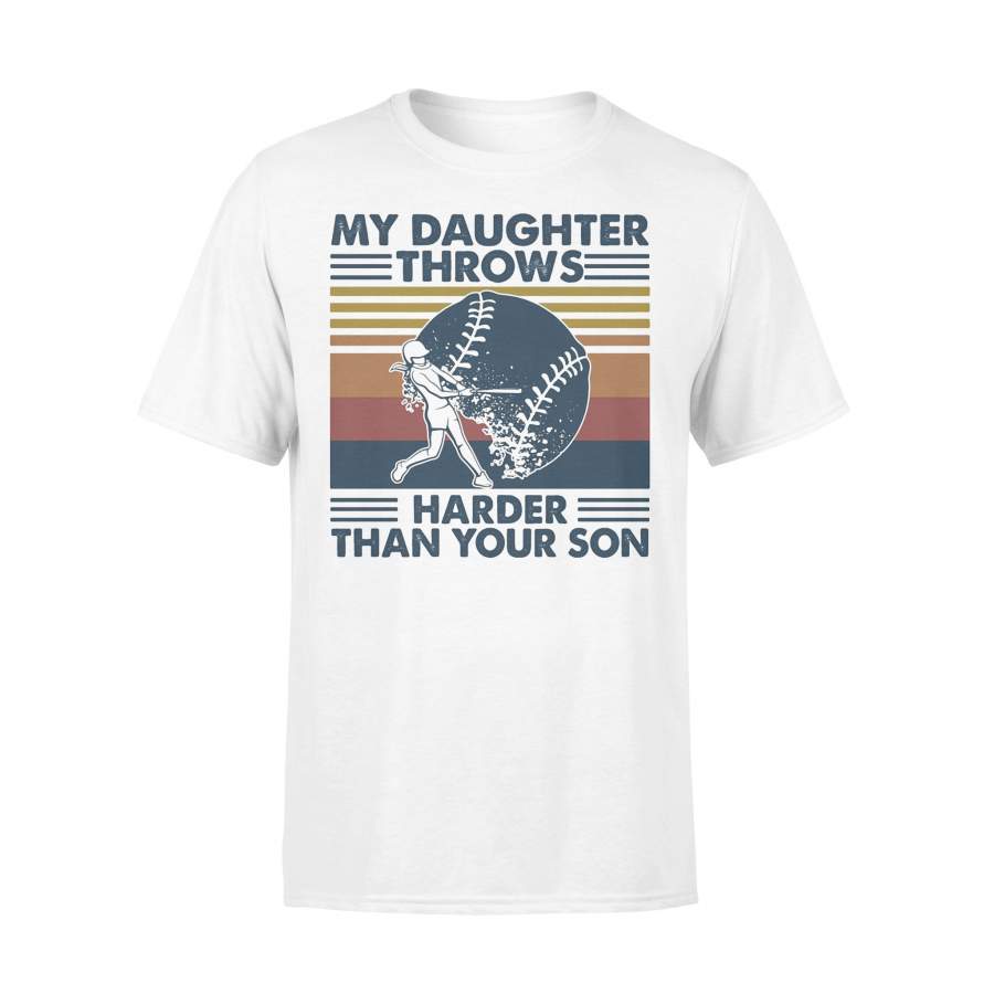 Softball My Daughter Throws Harder Than Your Son Vintage T-shirt