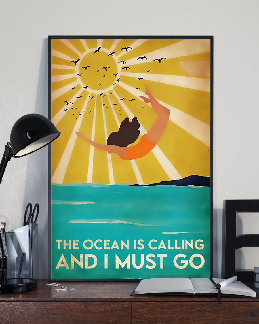 Swimming The Ocean Is Calling And I Must Go Vertical Canvas And Poster | Wall Decor Visual Art