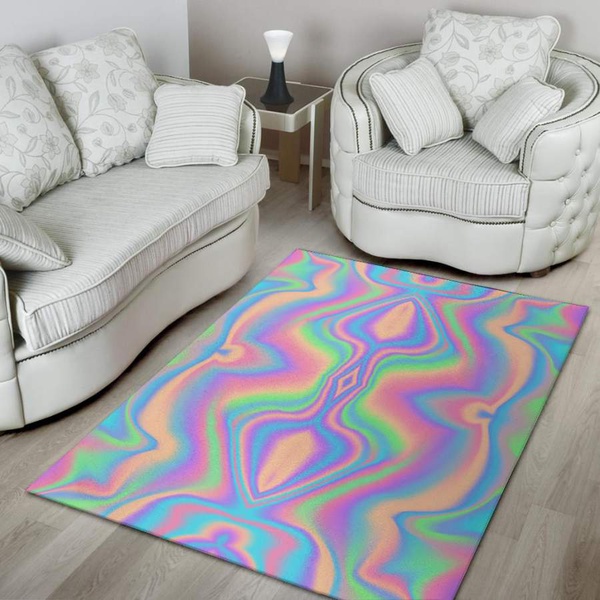 Holographic Trippy Area Rug