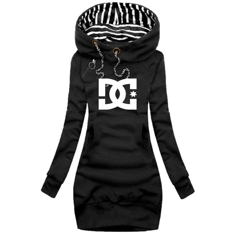 Women Hoodies Dress Fashion Hooded Sweater Dress Autumn Long Sleeve Dress Slim Fit Pullovers Sweatshirt Dress alx