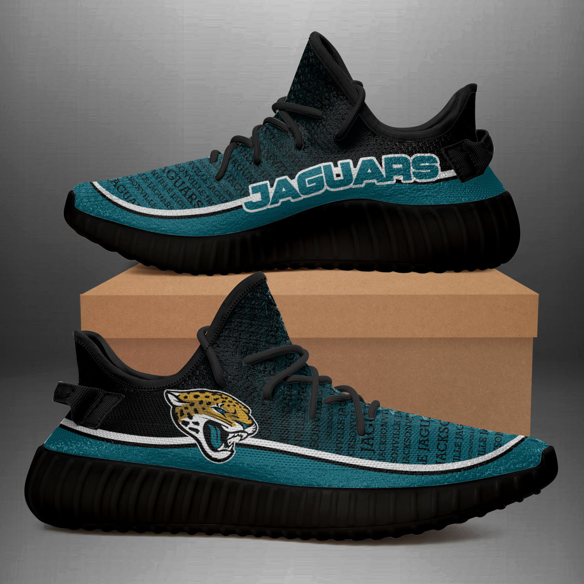 Colorful Line Words Jacksonville Jaguars Yeezy Shoes