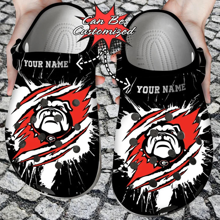 Sport Crocss – Personalized Georgia Bulldogs University Team Ripped Claw Clog Shoes