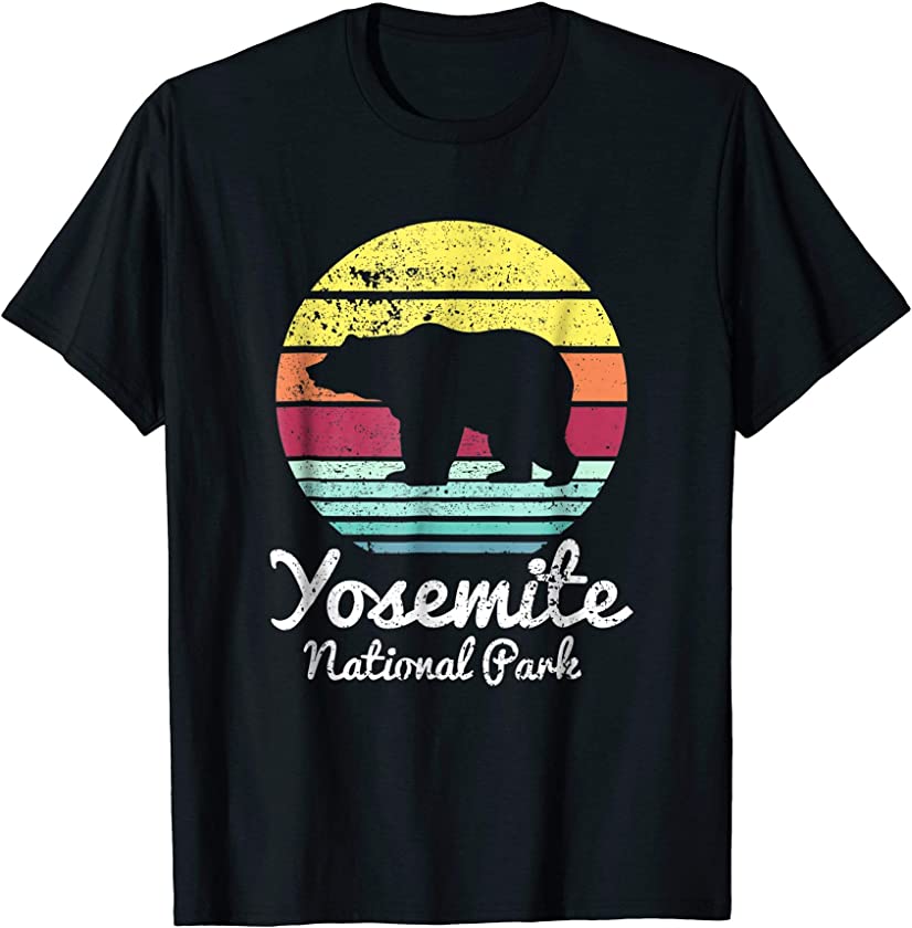 Vintage Retro Yosemite National Park California Bear T Shirt