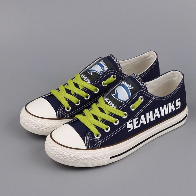 Cheap Custom Seattle Seahawks Shoes For Sale Letter Glow In The Dark Shoes Laces