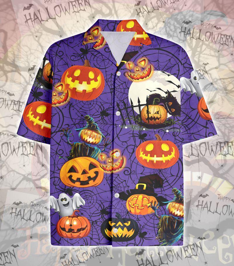 Amazing Halloween Pumpkin Spider Hawaii Shirt For Men Women Adult Ha64834