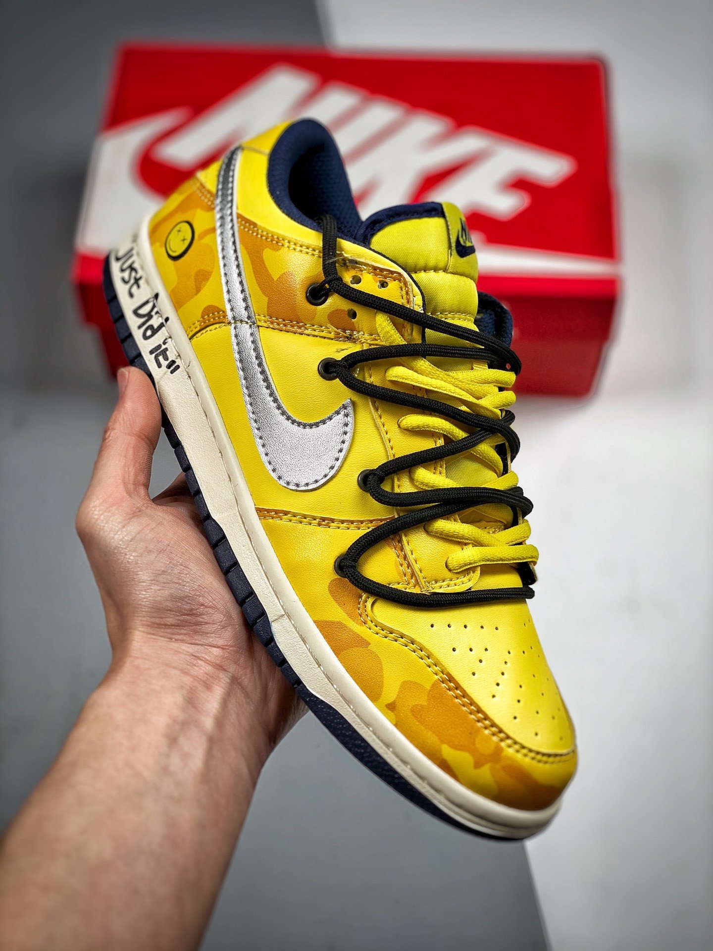 Custom Nike Dunk Low Retro Yellow Navy 5340972