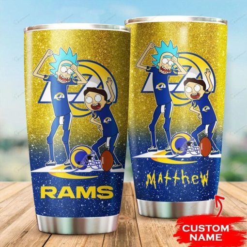 Holatshirt Custom Name Los Angeles Rams Rick And Morty Tumbler Mug