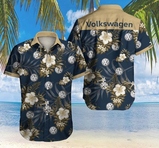 Volkswagen Hawaiian Graphic Print Short Sleeve Casual Shirt Ha23036