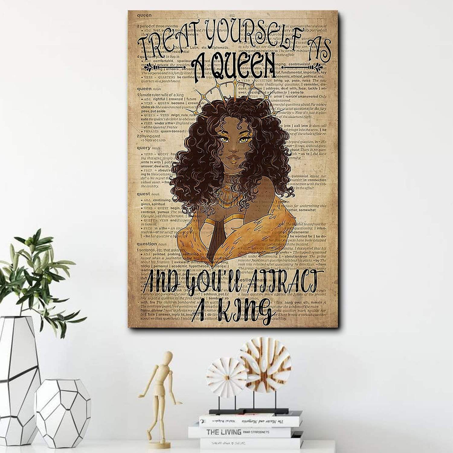 African Retro Vintage Poster Treat Yourself As A Queen Living Room Bedroom Bathroom Home Decoration