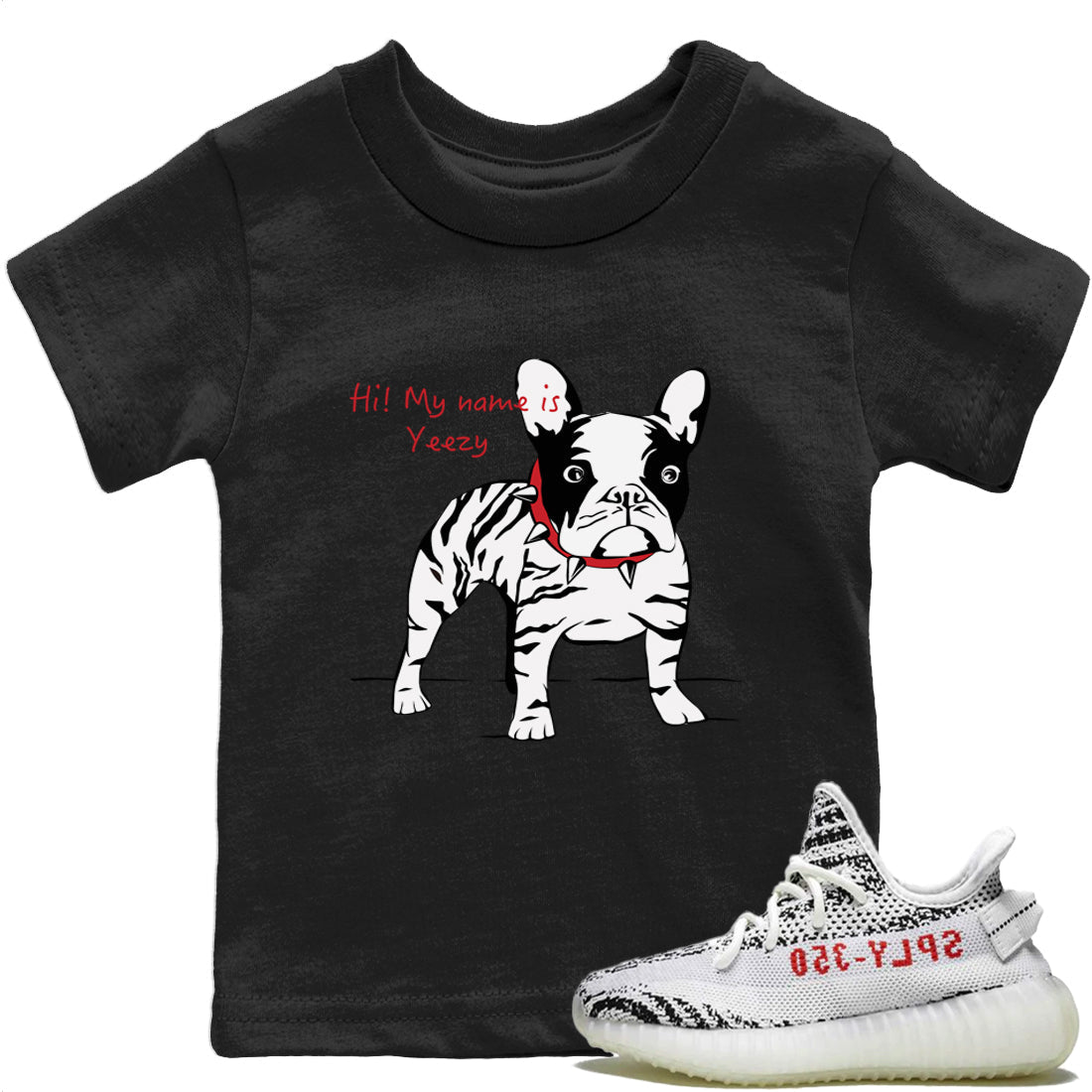 Zebra Frenchie T-Shirt – Yeezy Boost 350 V2 Zebra Baby & Youth