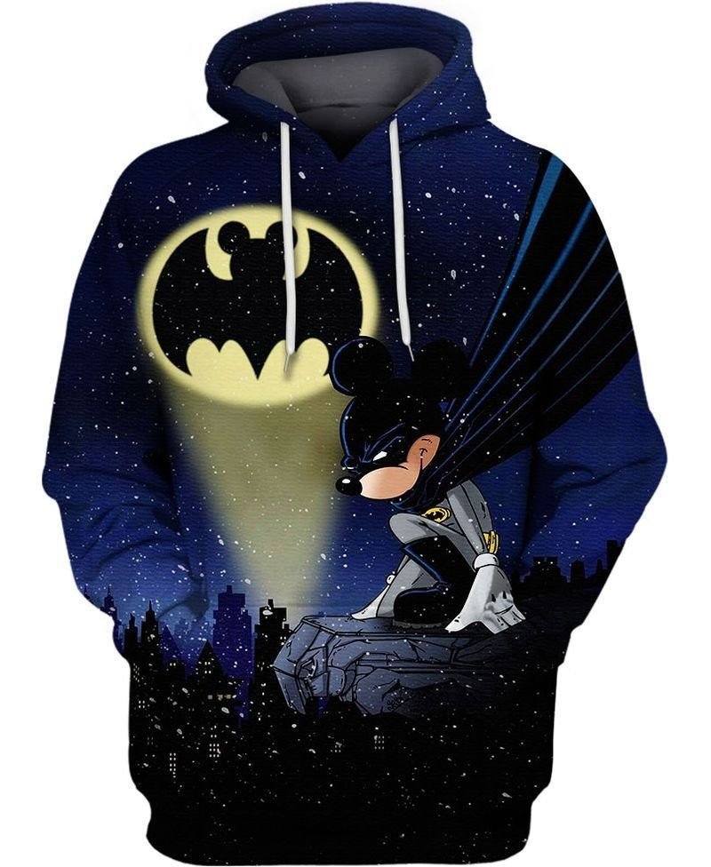 Unifinz Batman Hoodie Batman Cross Over Mk Mouse Dn City Night Hoodie 2022