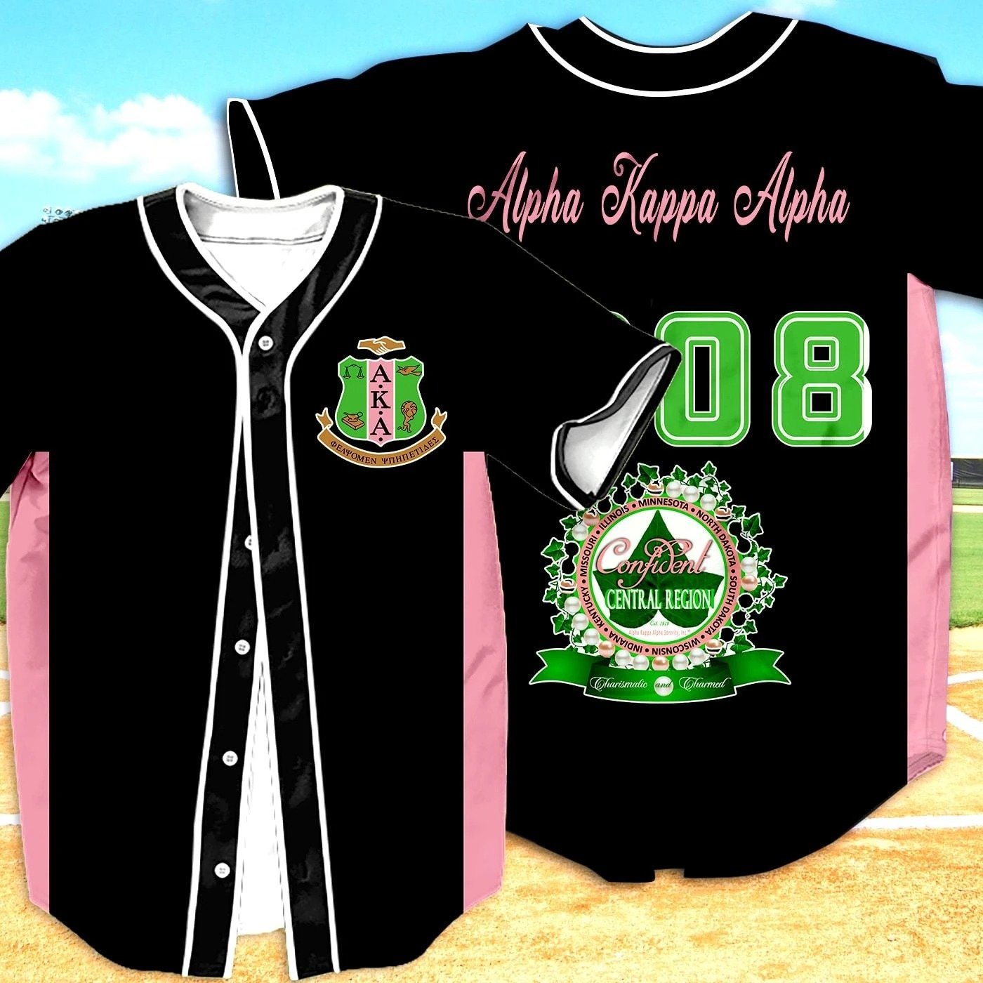 Greek Life Baseball Jersey – Confident Central Region Alpha Kappa Alpha Shirt J5