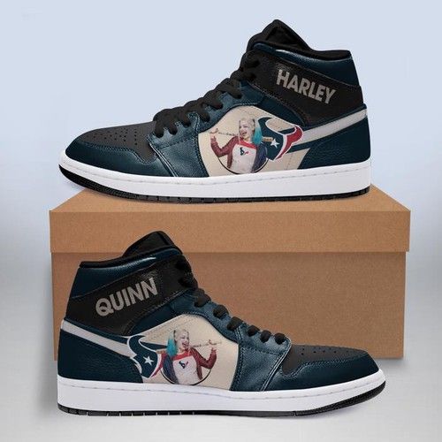 Harley Quinn Houston Texans Jordan High Top Custom Shoes Sport Sneakers