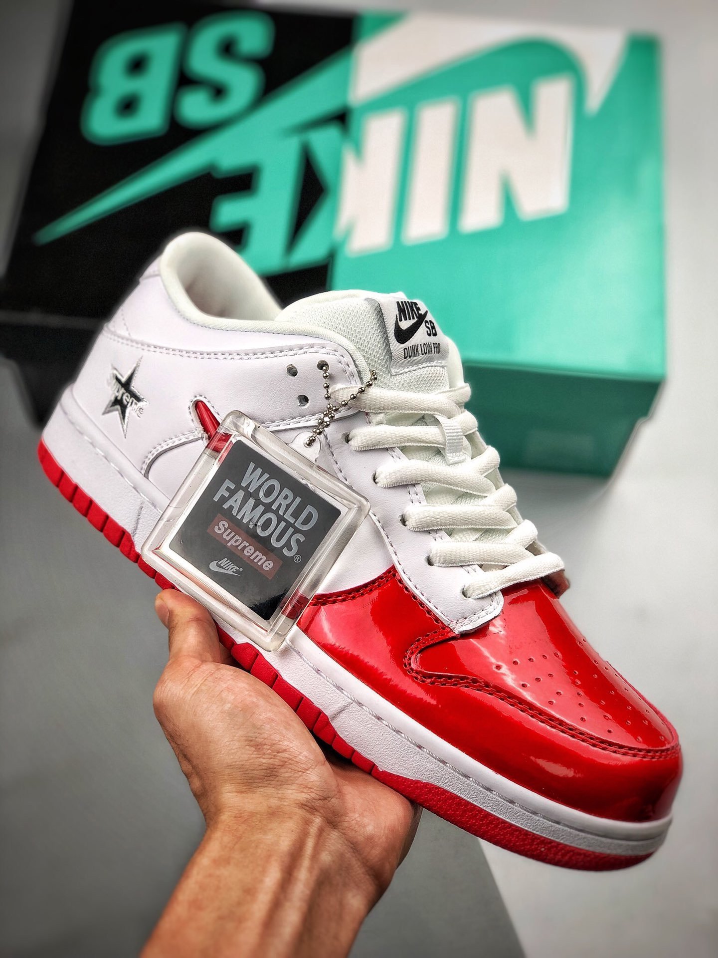 Supreme x Nike SB Dunk Low Varsity RedWhite-Black 5338840