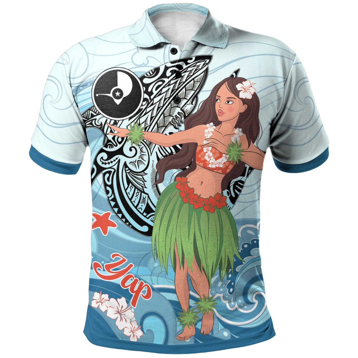 Yap Polo Shirt – Polynesian Girls With Shark