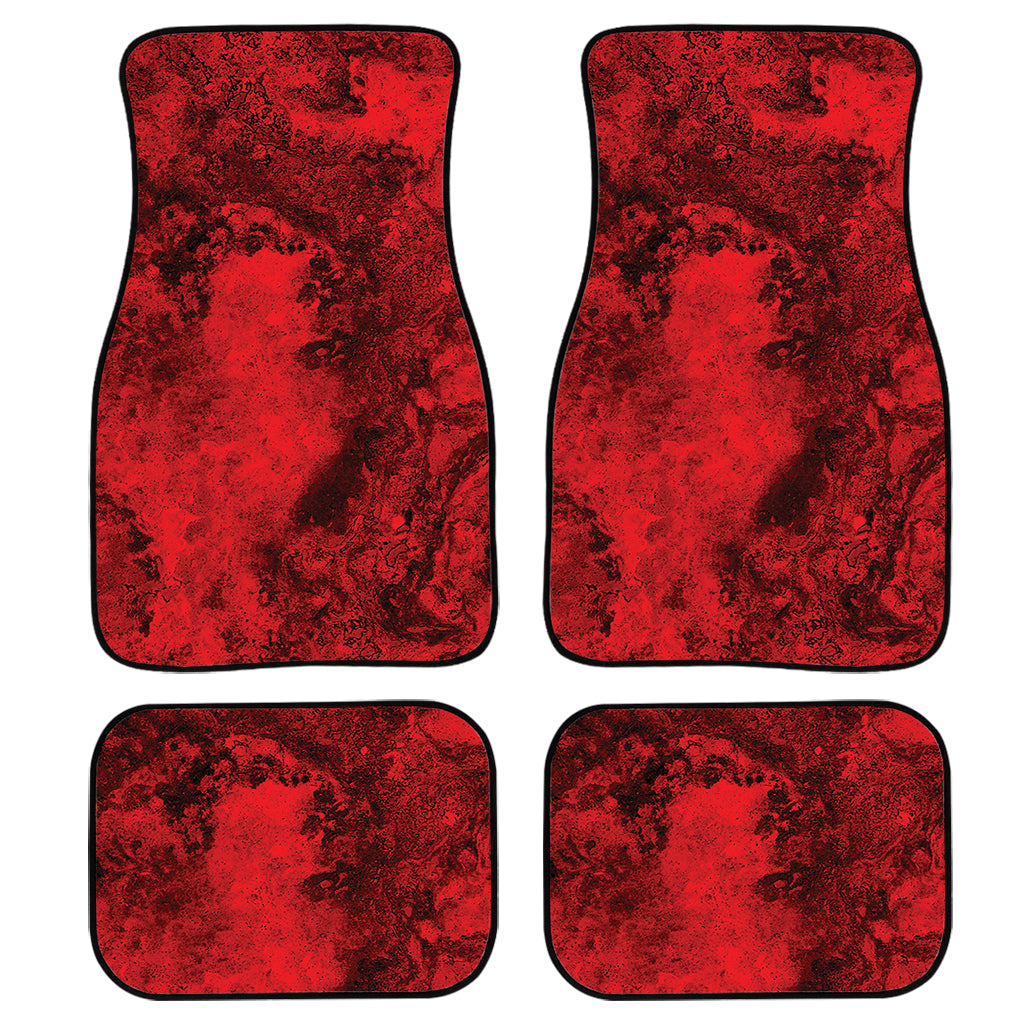 Red Blood Print Front And Back Car Floor Mats, Front Car Mat