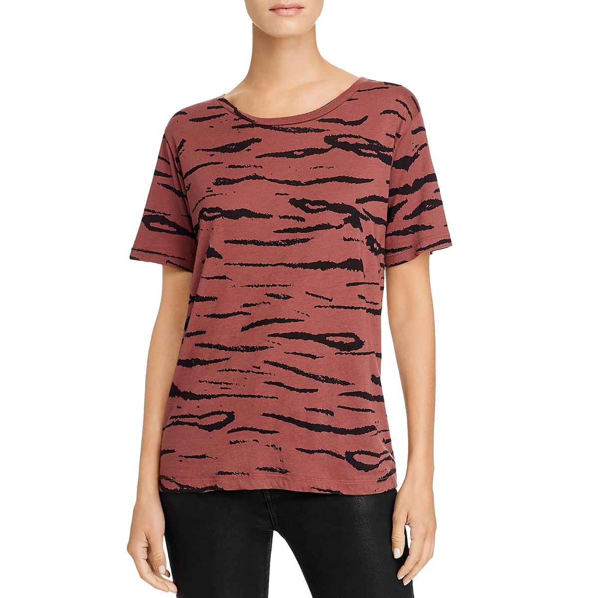 Womens Animal Print Crewneck T-Shirt