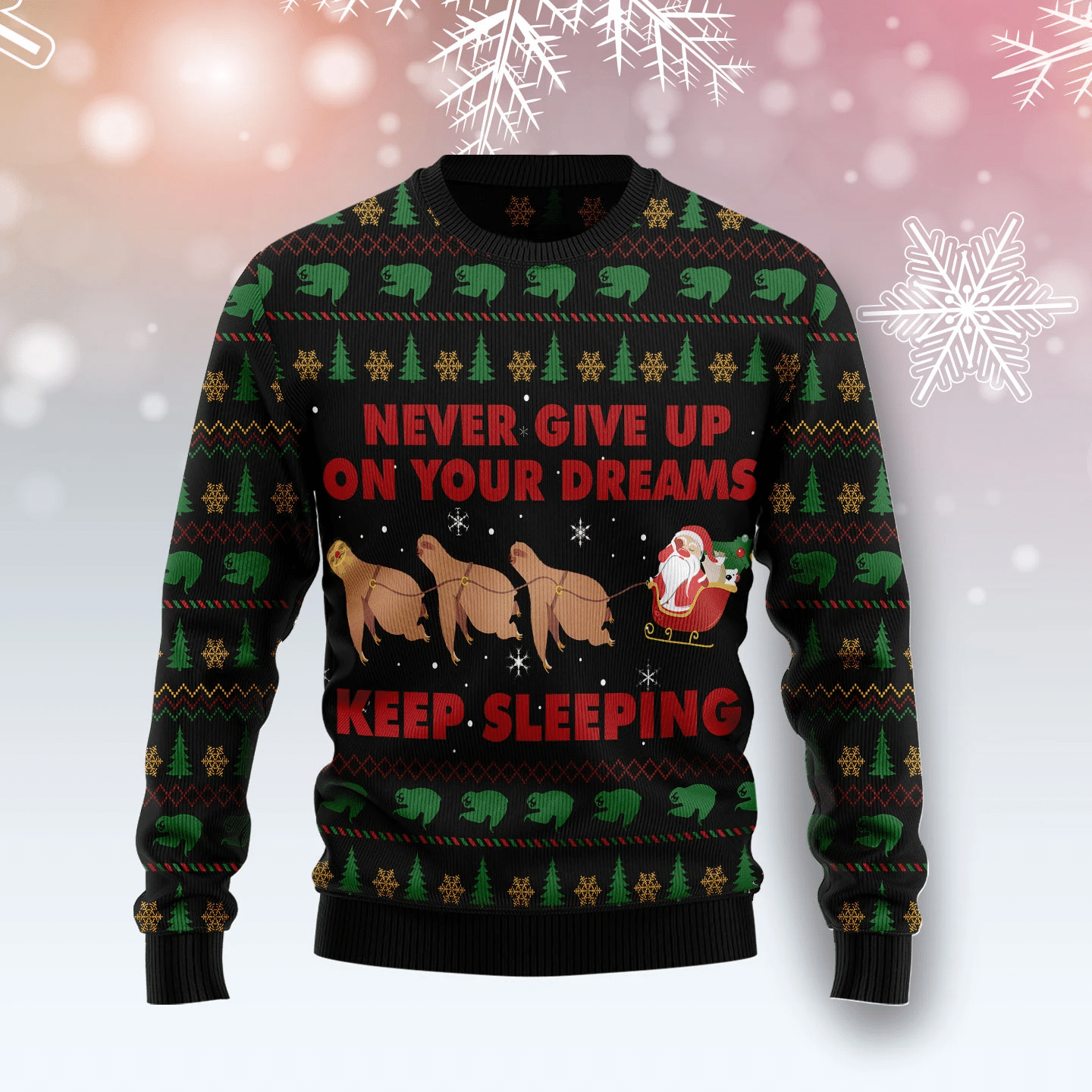 Sloth Keep Sleeping Christmas Ugly Sweater