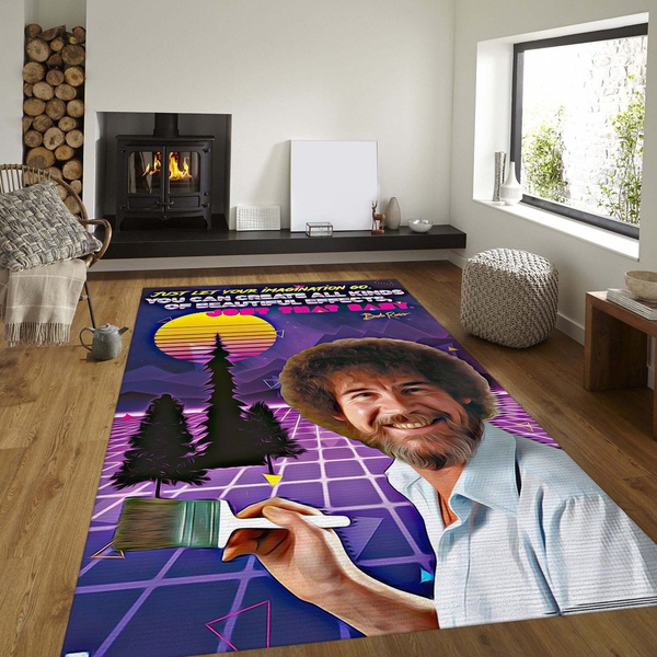 Bob Ross 80s Rug, Living Room Rug – Home Decor  Floor Decor