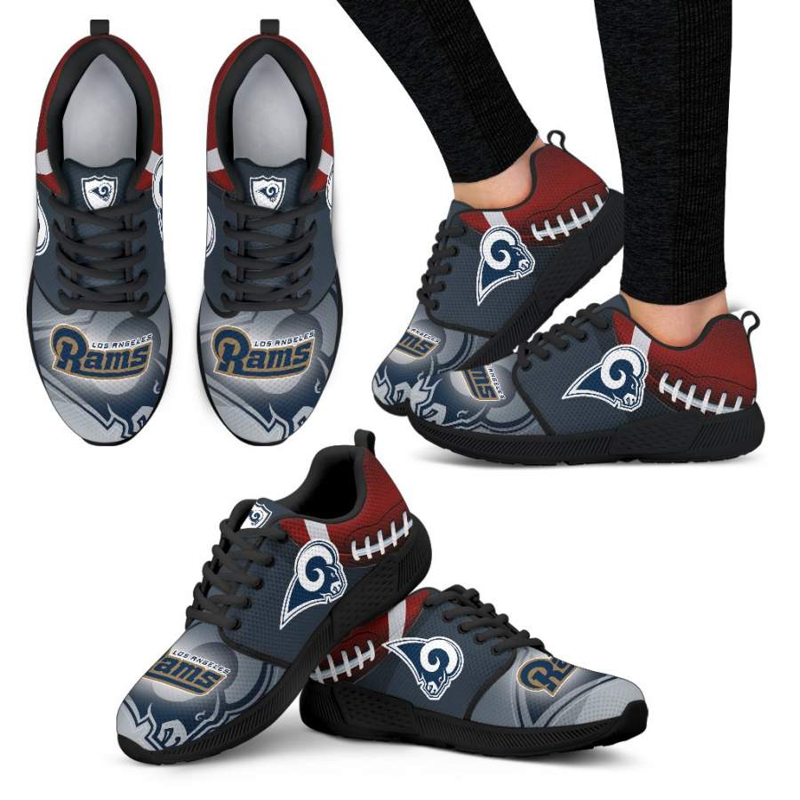 Awesome Los Angeles Rams Running Sneakers For Football Fan