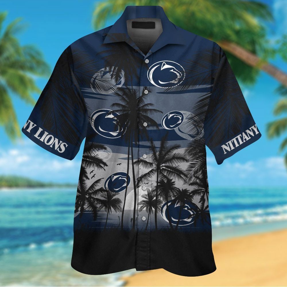 Penn State Nittany Lions Short Sleeve Button Up Tropical Hawaiian Shirt