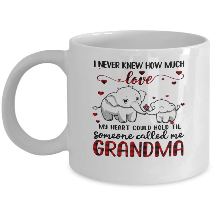 Someone Called Me Grandma Elephant Red Plaid Mother’s Day Mug