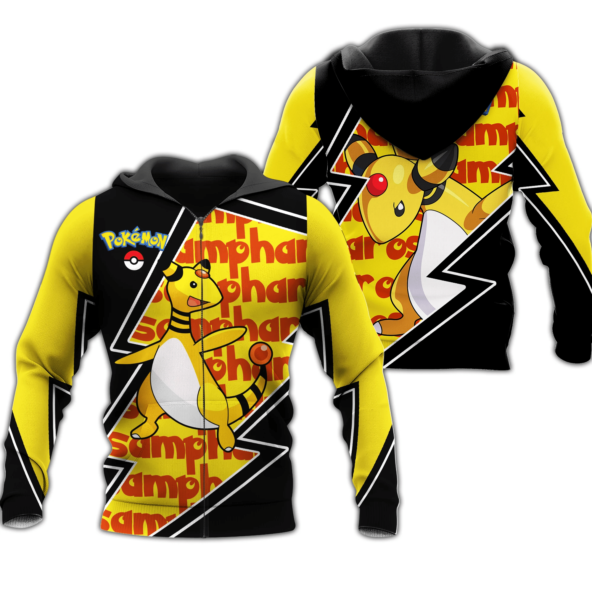 Ampharos Zip Hoodie Costume Pokemon Shirt Fan Gift Idea Va06 Unisex Men Women