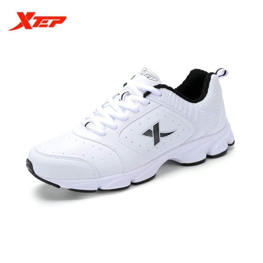 XTEP Men’s Running Shoes Leather Rubber men Sneakers Athletic Sports Shoes Outdoor Trainers Shoes free shipping 987419119685