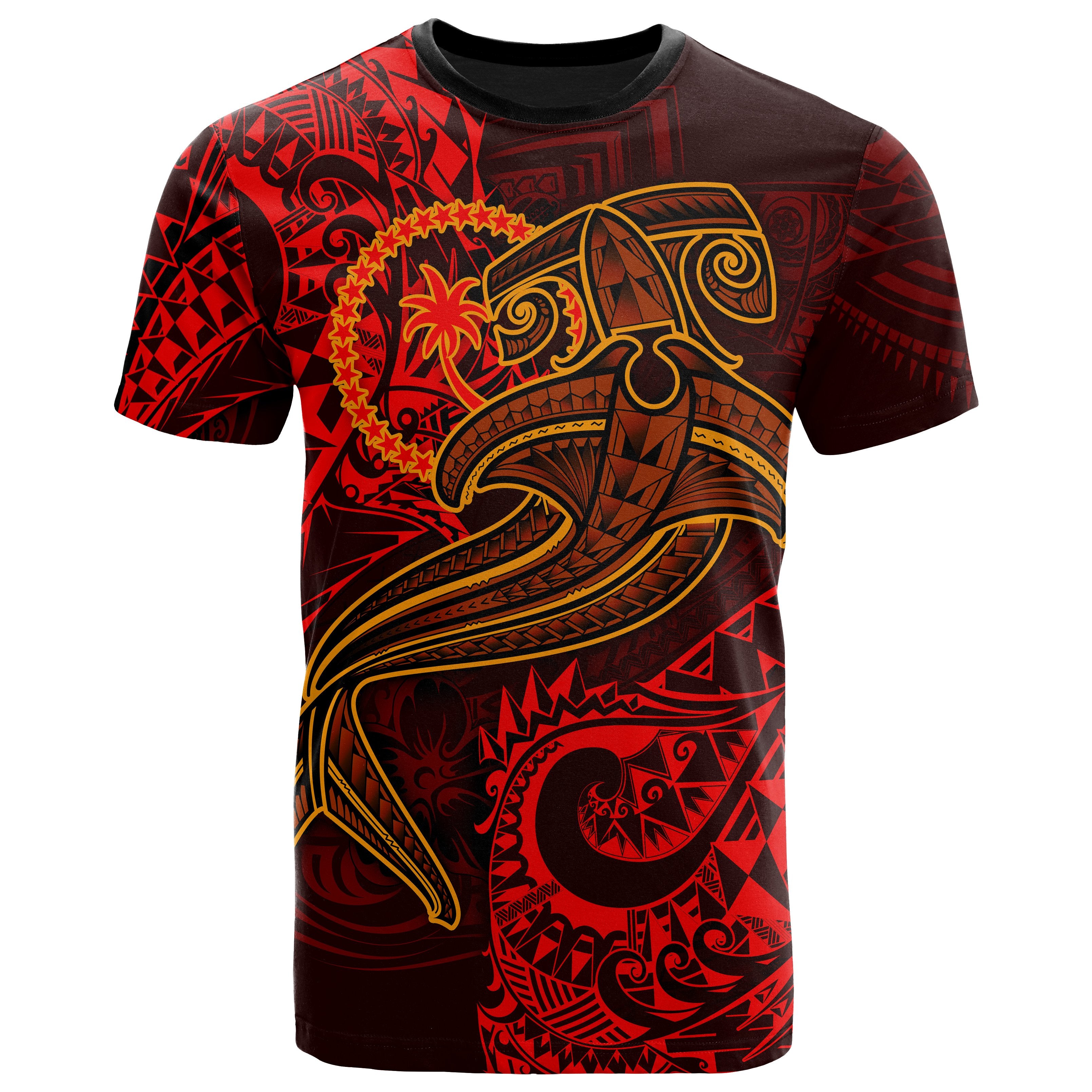 Chuuk T-Shirt  – Red Shark Polynesian Tattoo