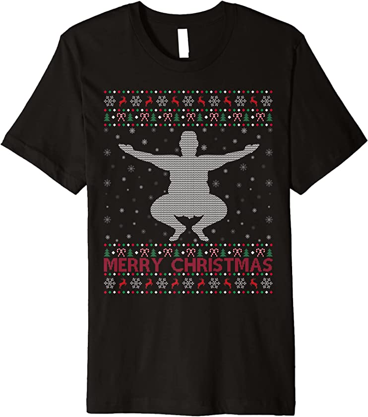 Ugly Christmas Sweater Style Sumo Xmas Premium T-Shirt