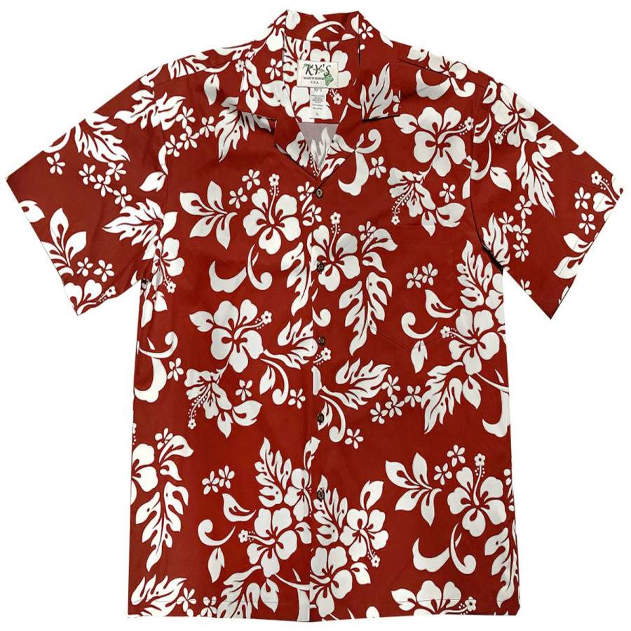 White Hibiscus Red Hawaii Shirt Ha92277