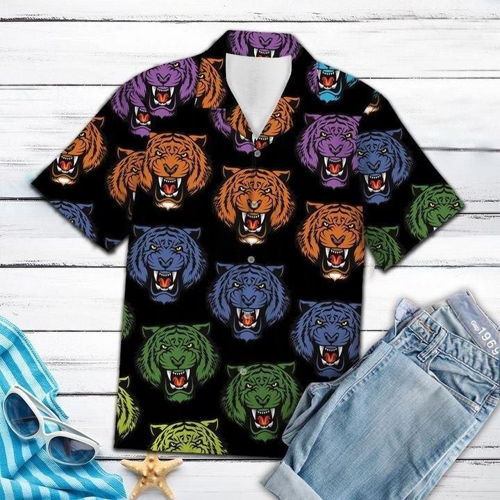 Amazing Tiger Hawaiian Shirt   Unisex   Full Size   Adult   Colorful   Hw1446