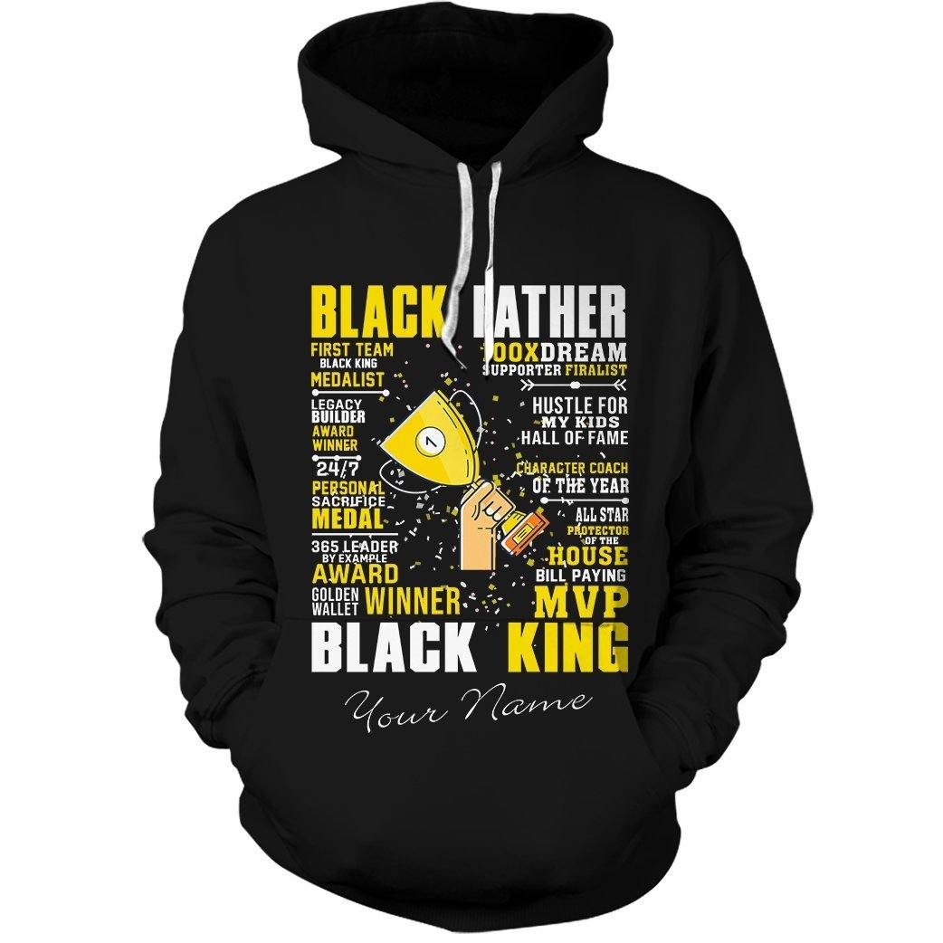 Personalized Black Father Black King Hoodie For Men And Women