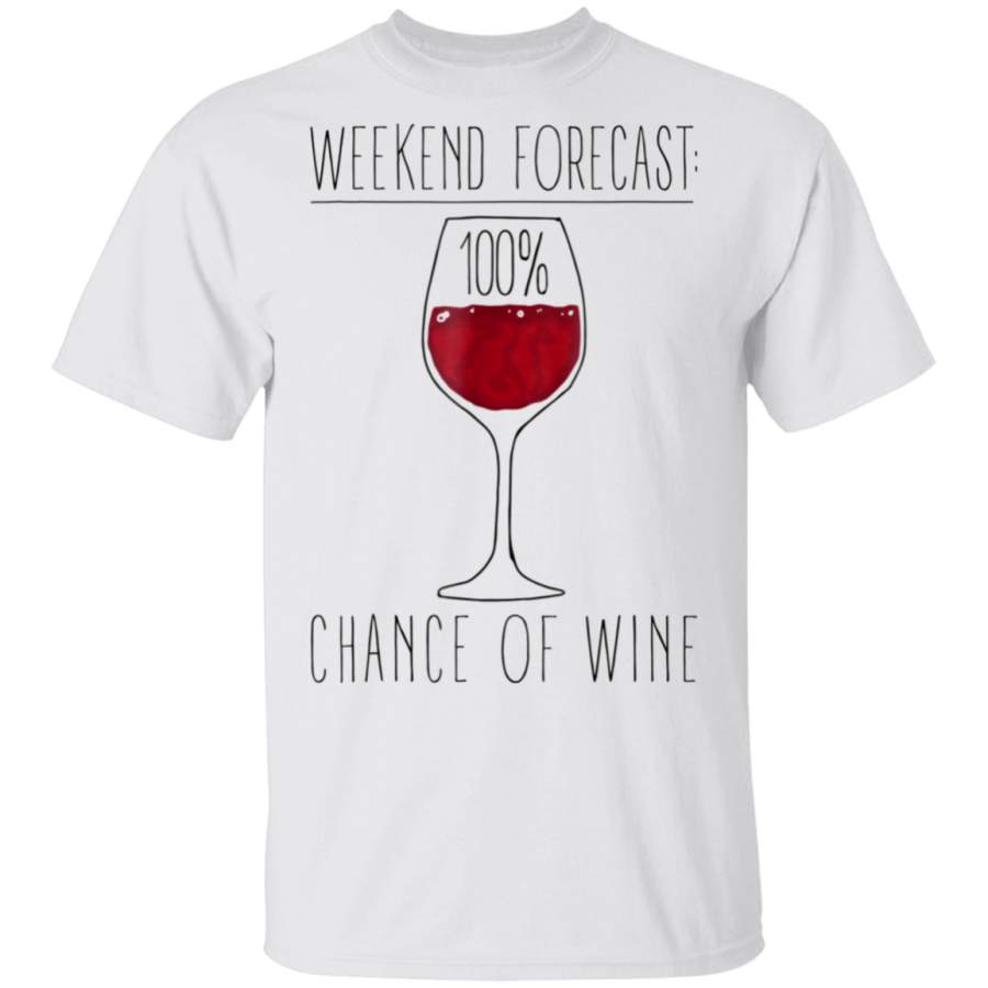 Funny Wine T Shirt 100 Chance of Wine