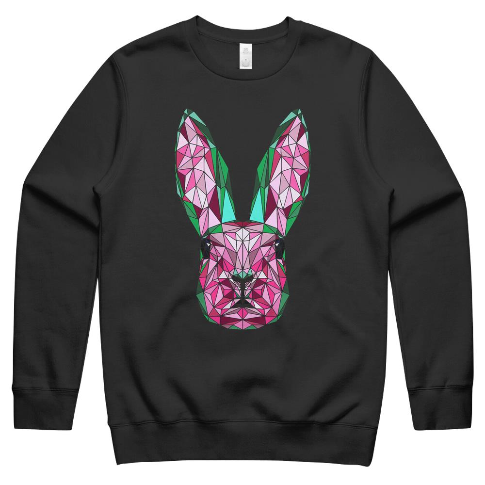 Bunny Easter Day Geometric Rabbit April Crewneck Sweatshirt