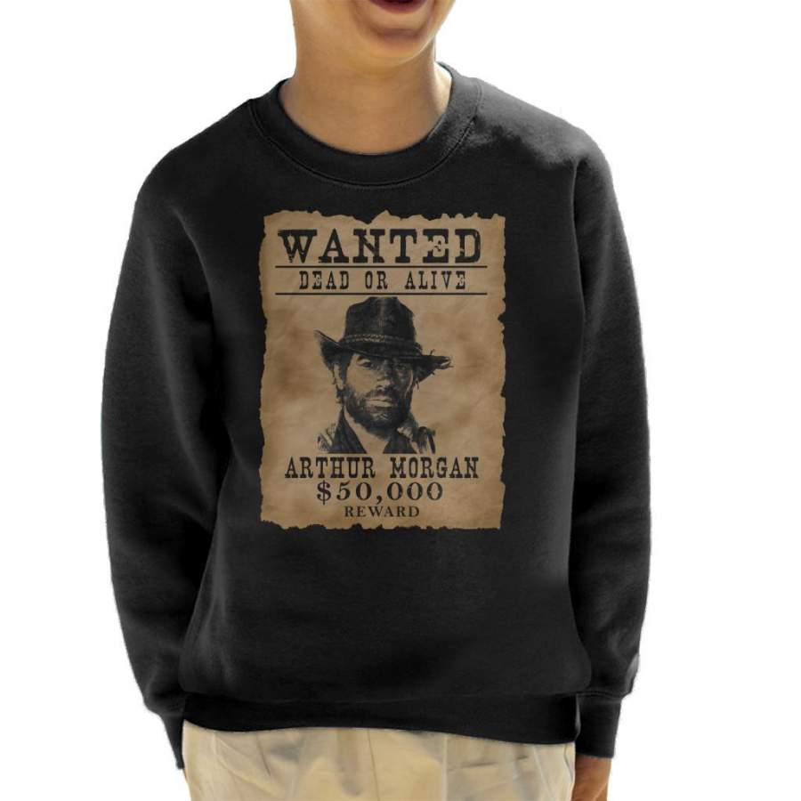 Dead Redemption Arthur Morgan Wanted Poster Kid’s Sweatshirt