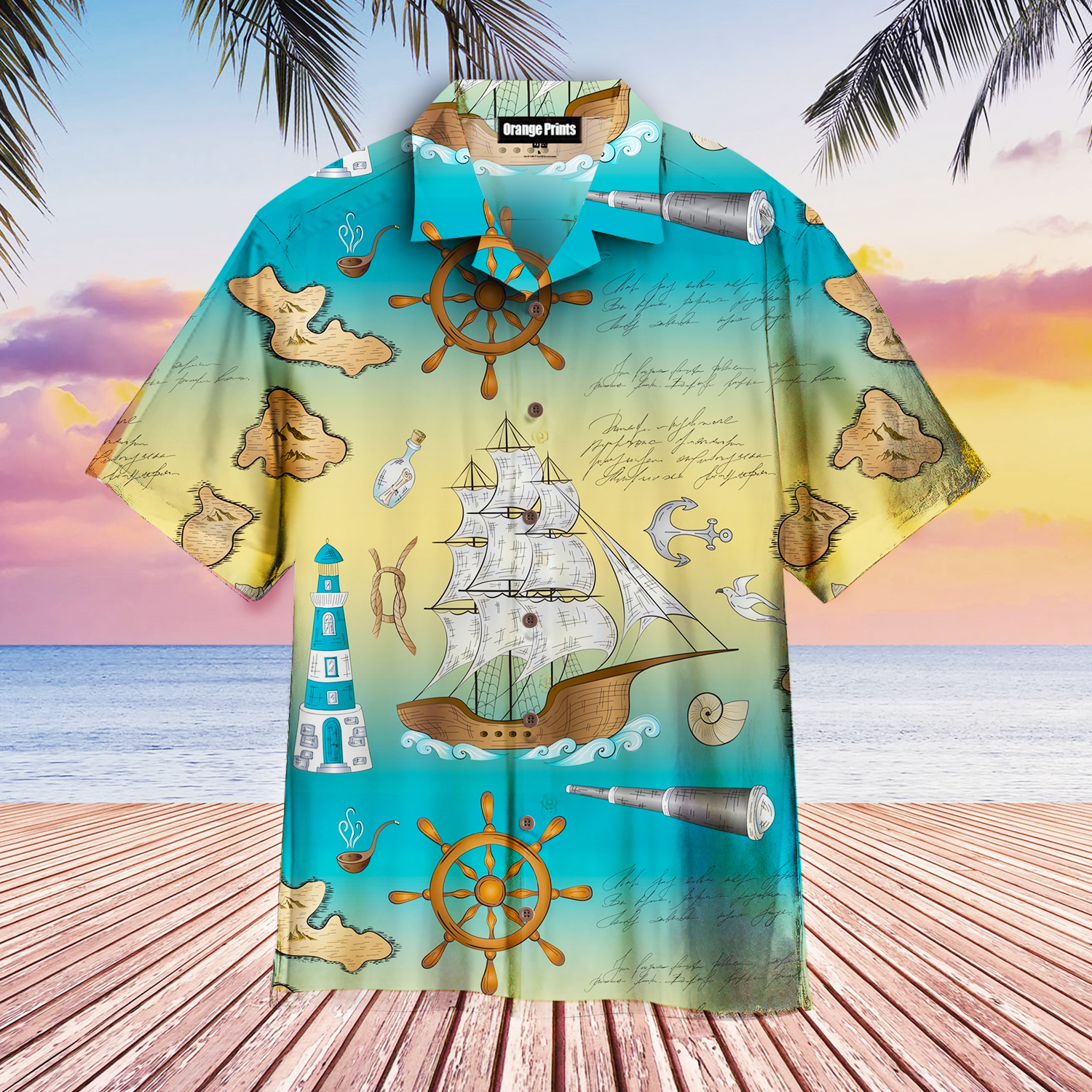 Marine Green Nautical Sea Hawaii Shirt For Men Women Ha18183