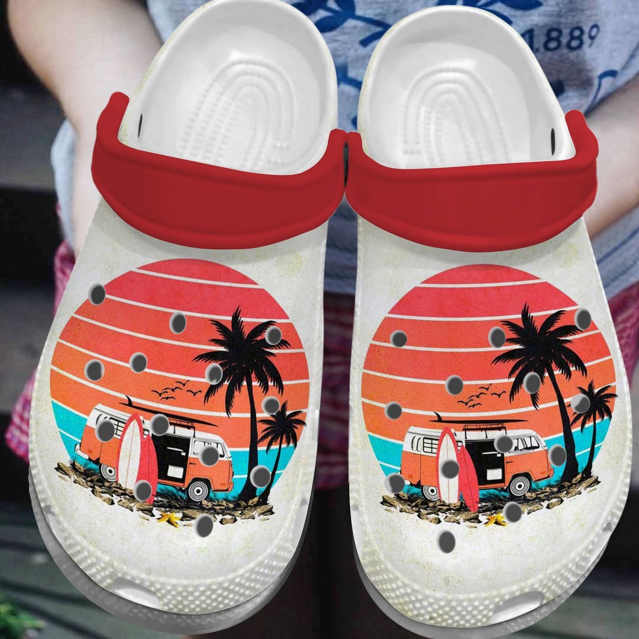 Surfing Personalized Clog, Custom Name, Text, Color, Number Fashion Style For Women, Men, Kid, Print 3D Surfing Sunset