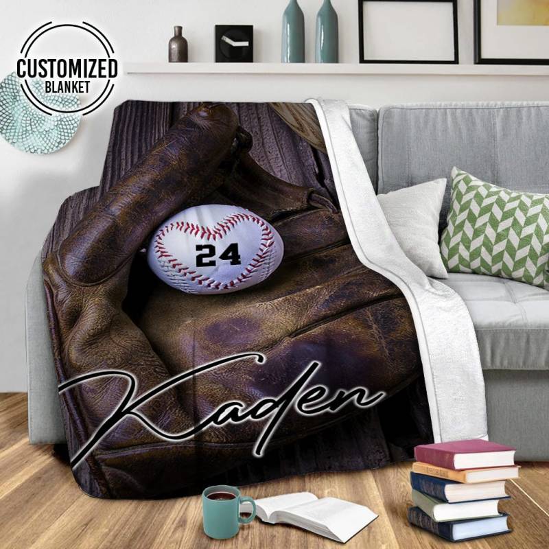 Baseball Heart Customized Blanket