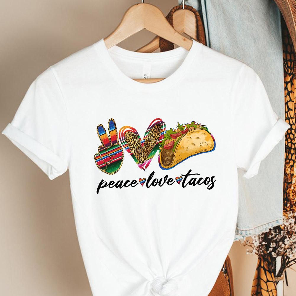 Peace Love Tacos Pride Mexican Leopard Rainbow Pattern Gift Standard/Premium T-Shirt