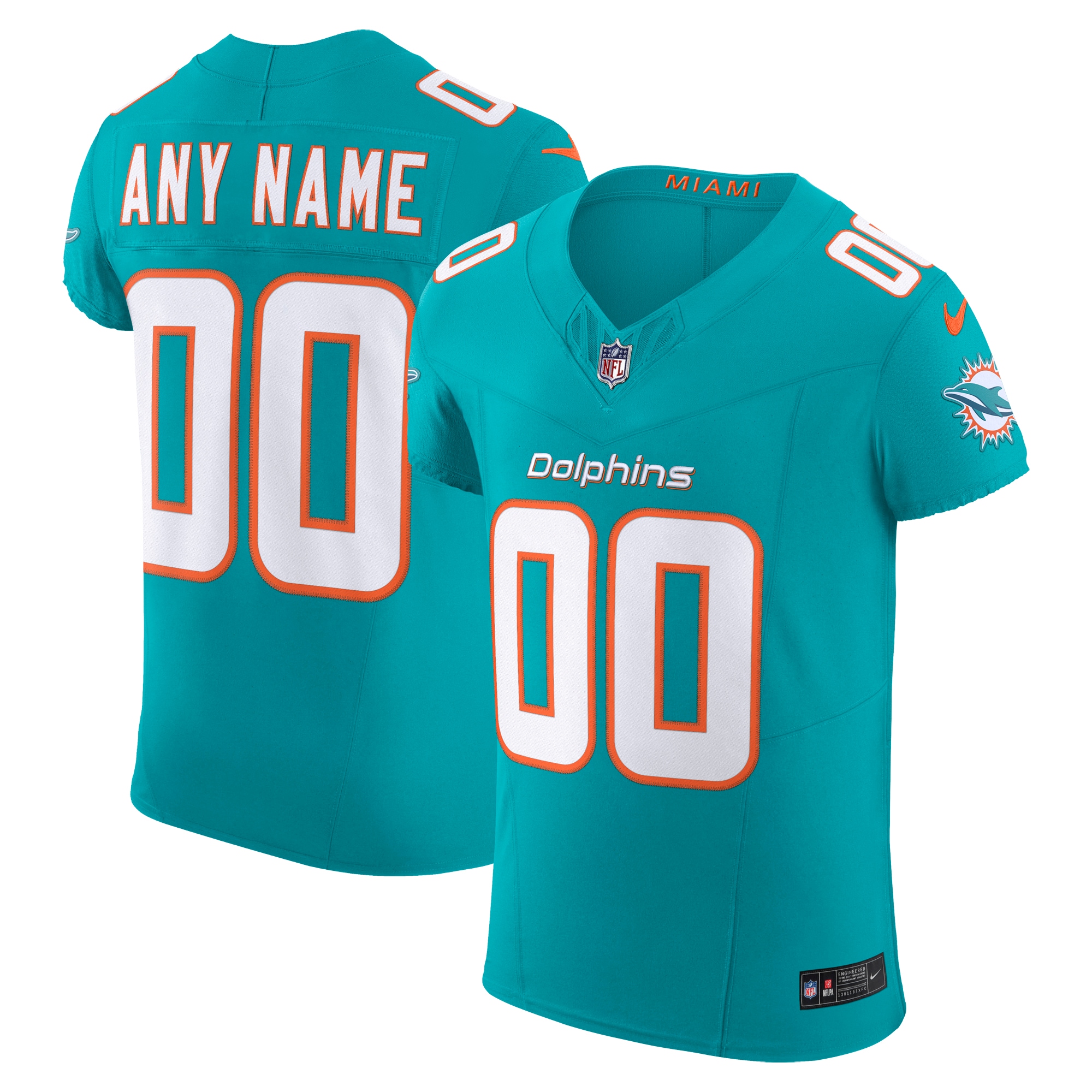 Men’s Miami Dolphins Aqua Vapor F.U.S.E. Elite Custom Jersey