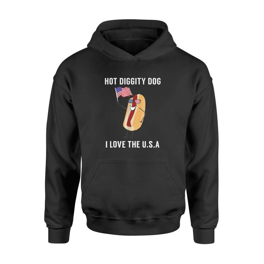 4th of July Hot Diggity Dog I Love USA T-shirt – Standard Hoodie