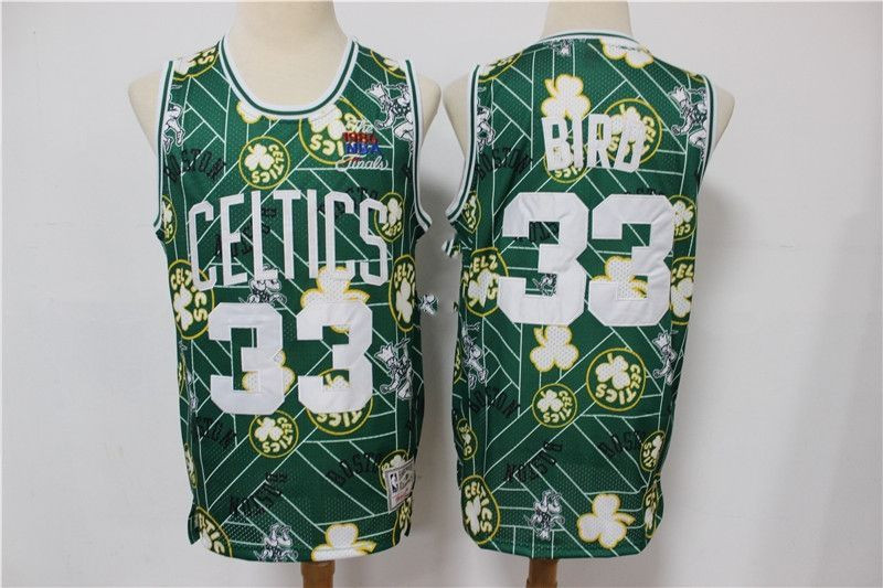 Boston Celtics Larry Bird #33 NBA New Arrival Tear Up Green Jersey