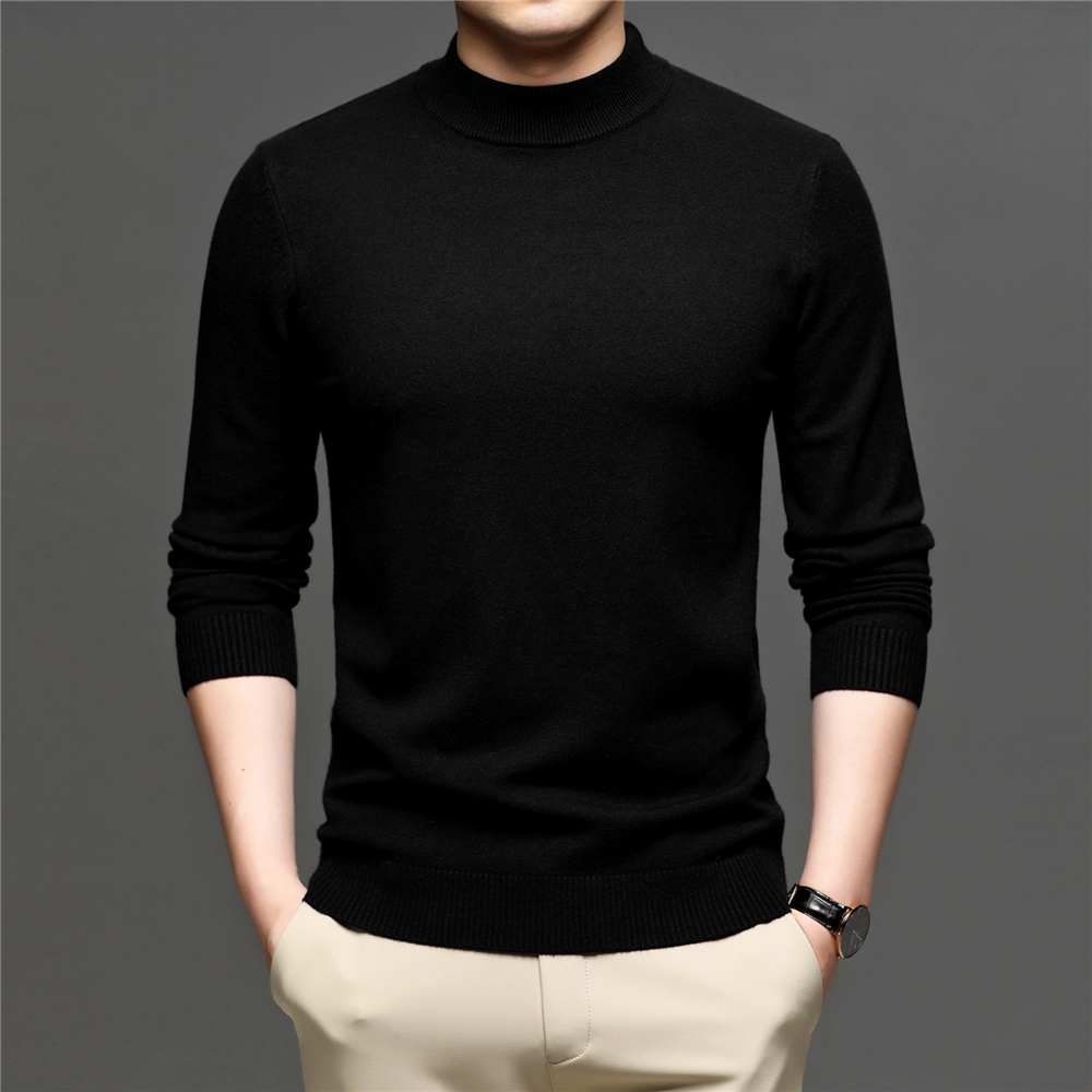 COODRONY Autumn Winter Sweater Men Thick Warm Mock Neck Pullover Pure Color Turtleneck Knitwear Mens Casual Brand Clothing Z1062 alx