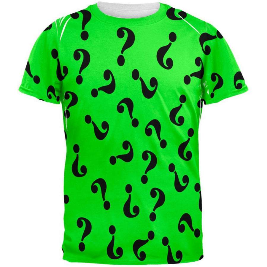 Halloween Riddle Me This Costume All Over Adult T-Shirt